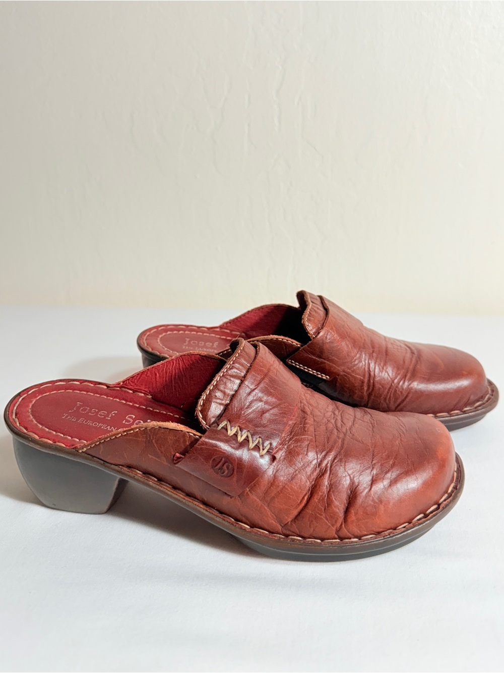 Josef Seibel Leather Comfort Mule Clogs Brown EU 36 Slip On